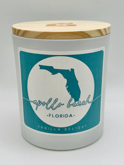 Candles By Sincere Surroundings - 
Circle State City Blue - Apollo Beach / Vanilla Delight