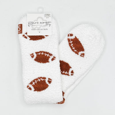 World's Softest Sock Cozy Collection - Footballs - Crew