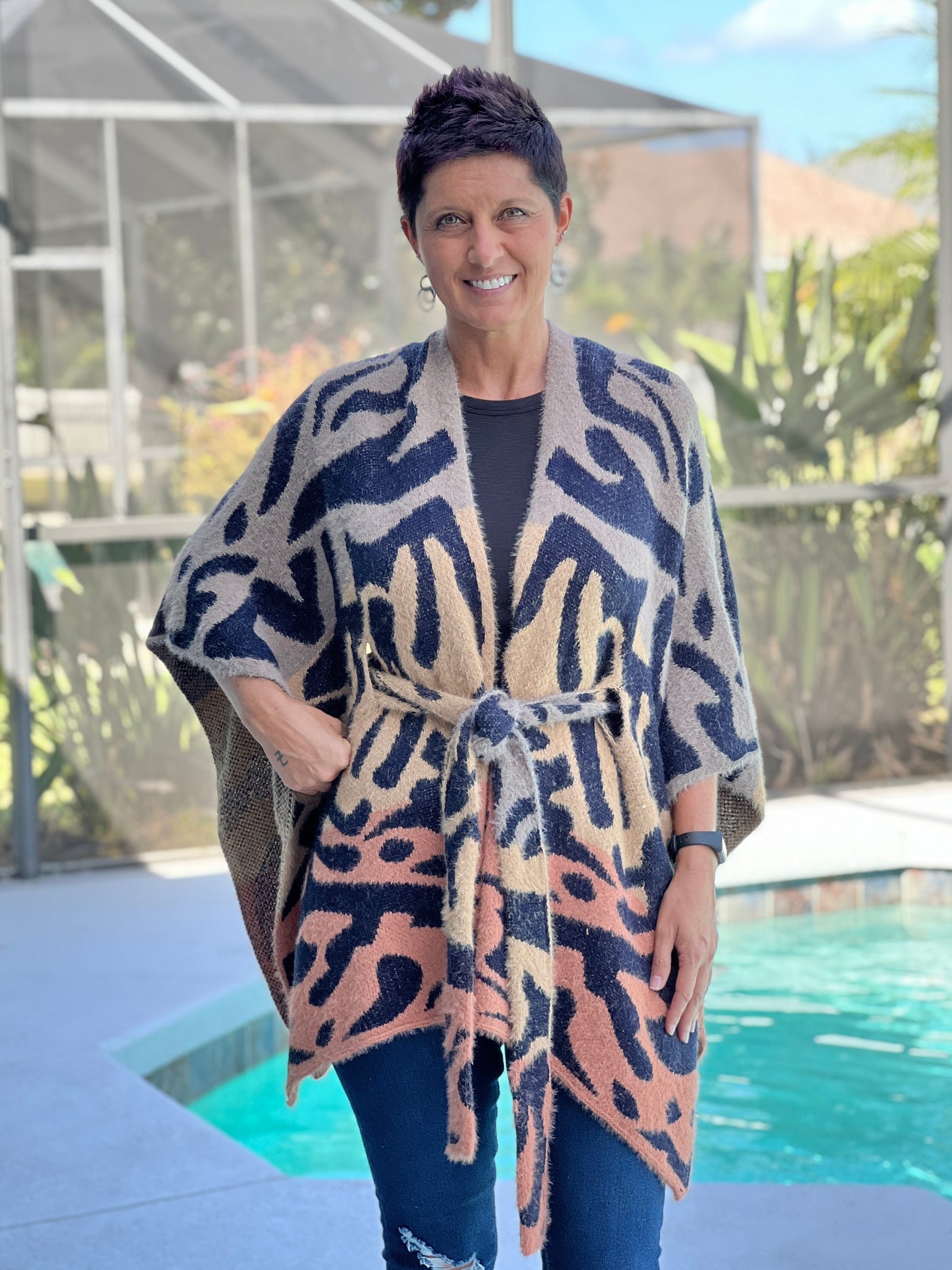 Lorri Tie Waist Ruana