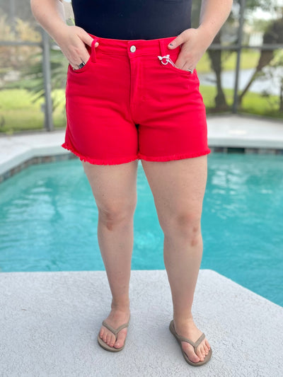 Feeling Red Hot Shorts By Judy Blue
