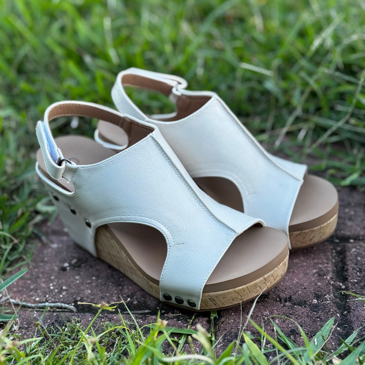 Tiffanee Wedge By Corkys In Ivory