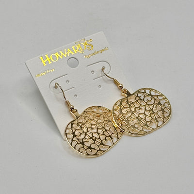 Halloween Jewelry Collection By Howards - Gold Filigree Pumpkins - Earrings
