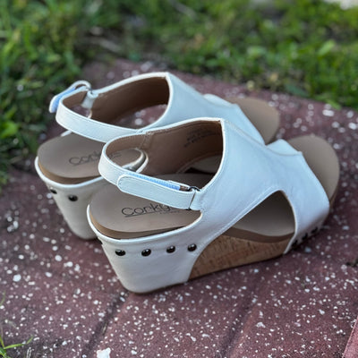 Tiffanee Wedge By Corkys In Ivory