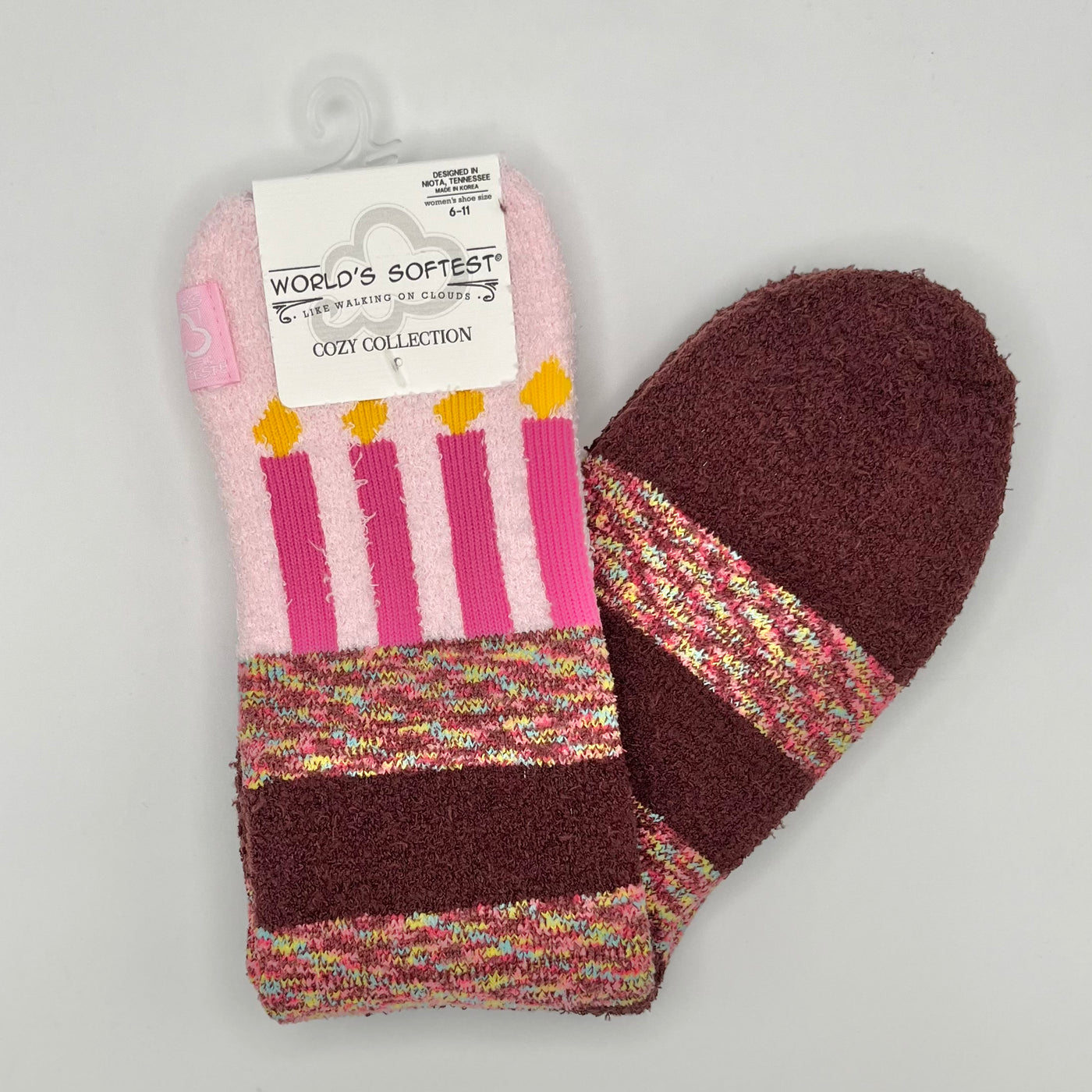 World's Softest Sock Cozy Collection - Birthday Cake - Crew