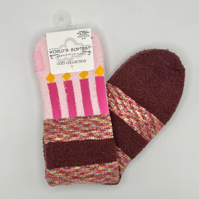 World's Softest Sock Cozy Collection - Birthday Cake - Crew