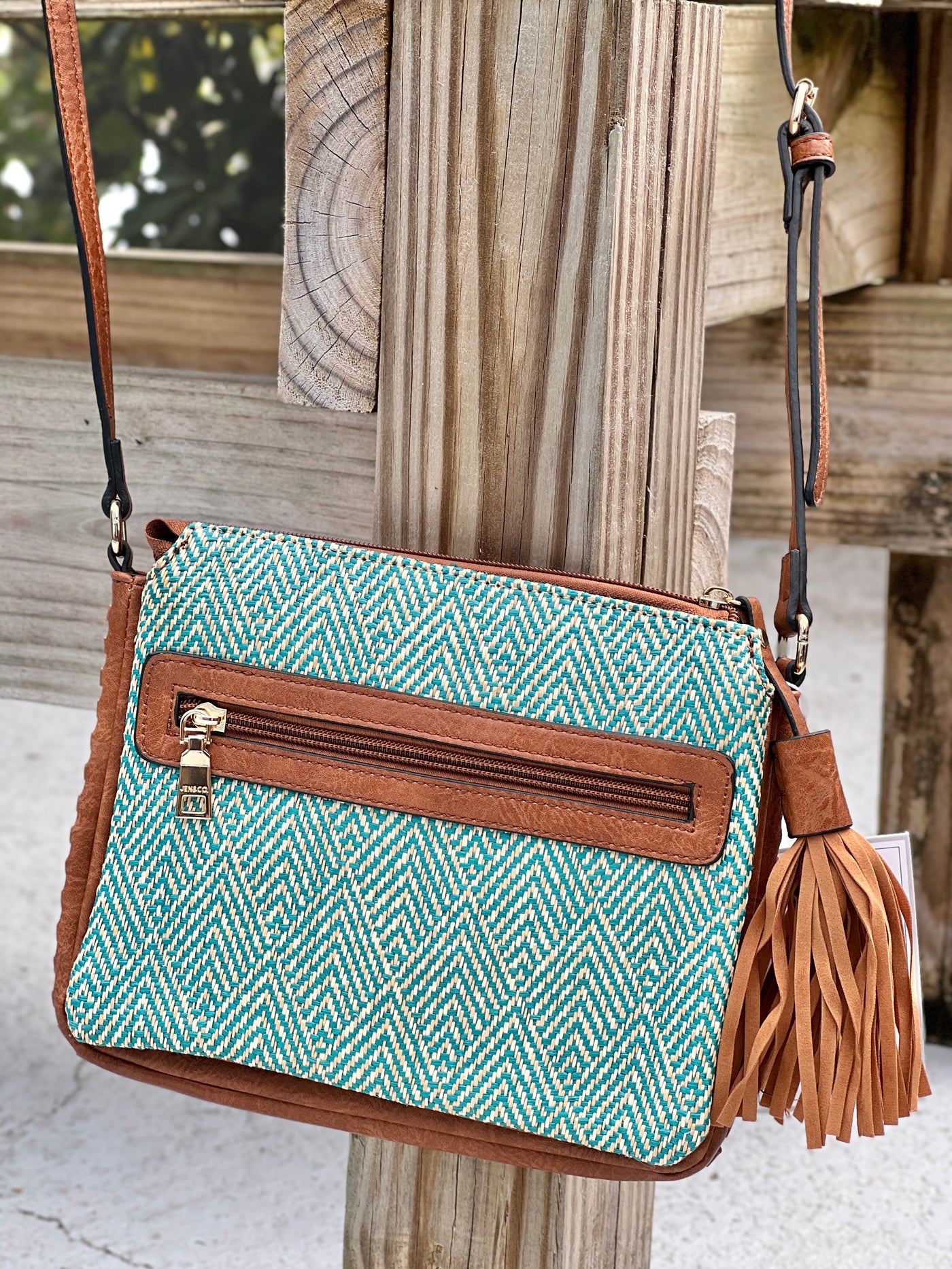 The Sabrina Bag - Teal/Tan