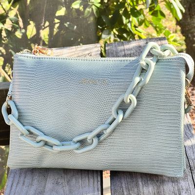 The Izzy Bag - Lizard - Pale Teal