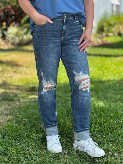 First Date Boyfriend Jeans By Judy Blue