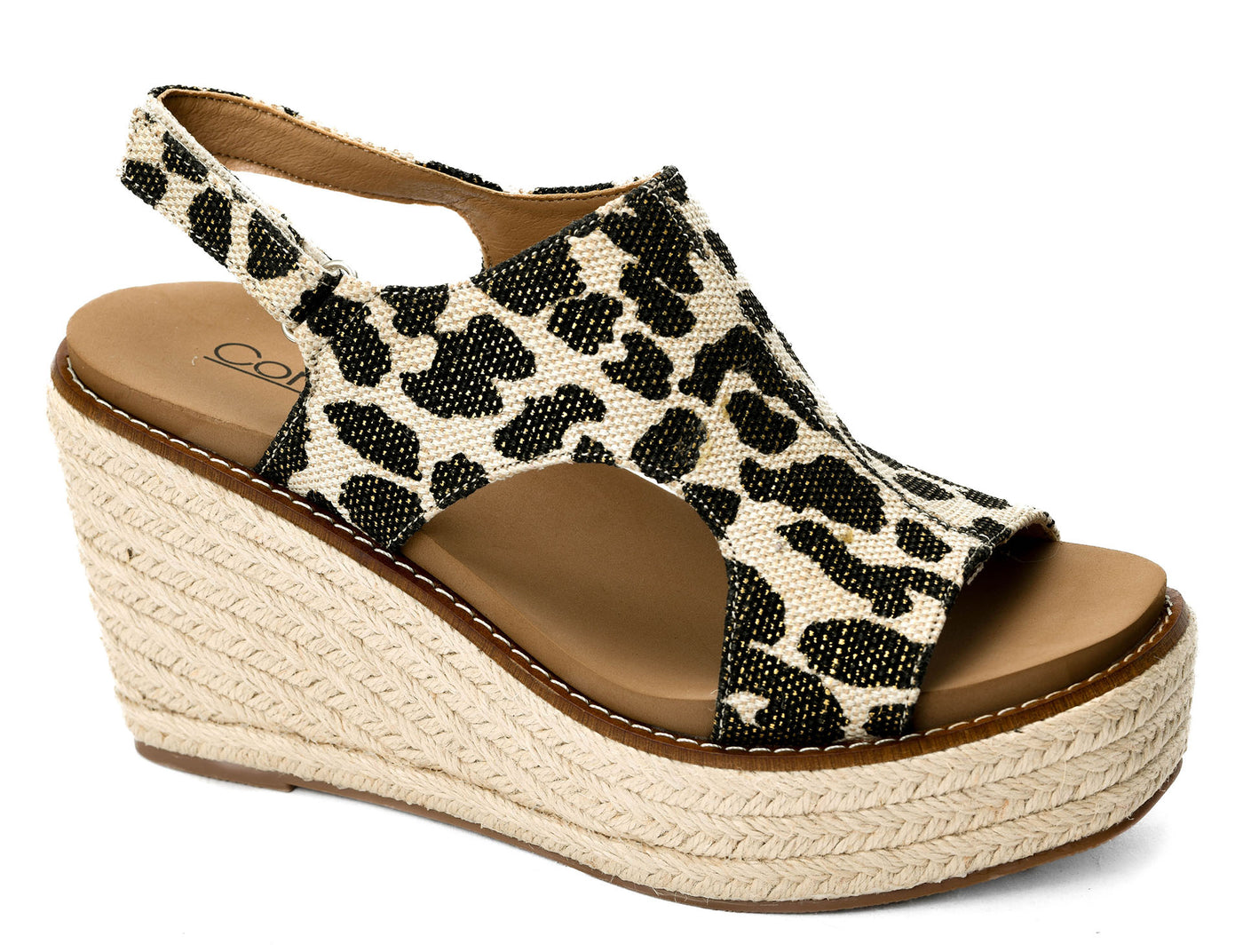 Freddie Wedge By Corky's In Black Metallic Leopard
