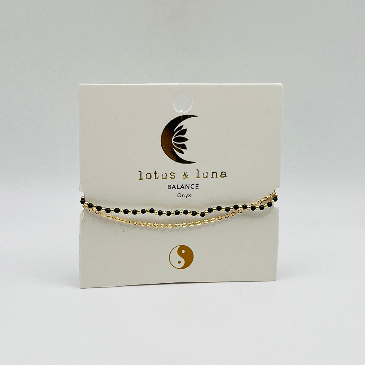 Lotus & Luna - Healing Layered 2mm - Balance (Onyx/Gold)