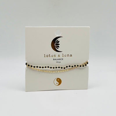 Lotus & Luna - Healing Layered 2mm - Balance (Onyx/Gold)