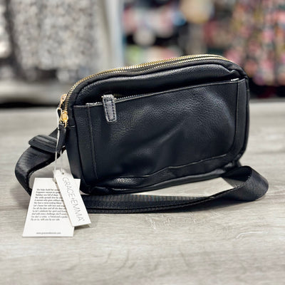 Bags By Southern Grace - Black Faux Leather Fanny PAck