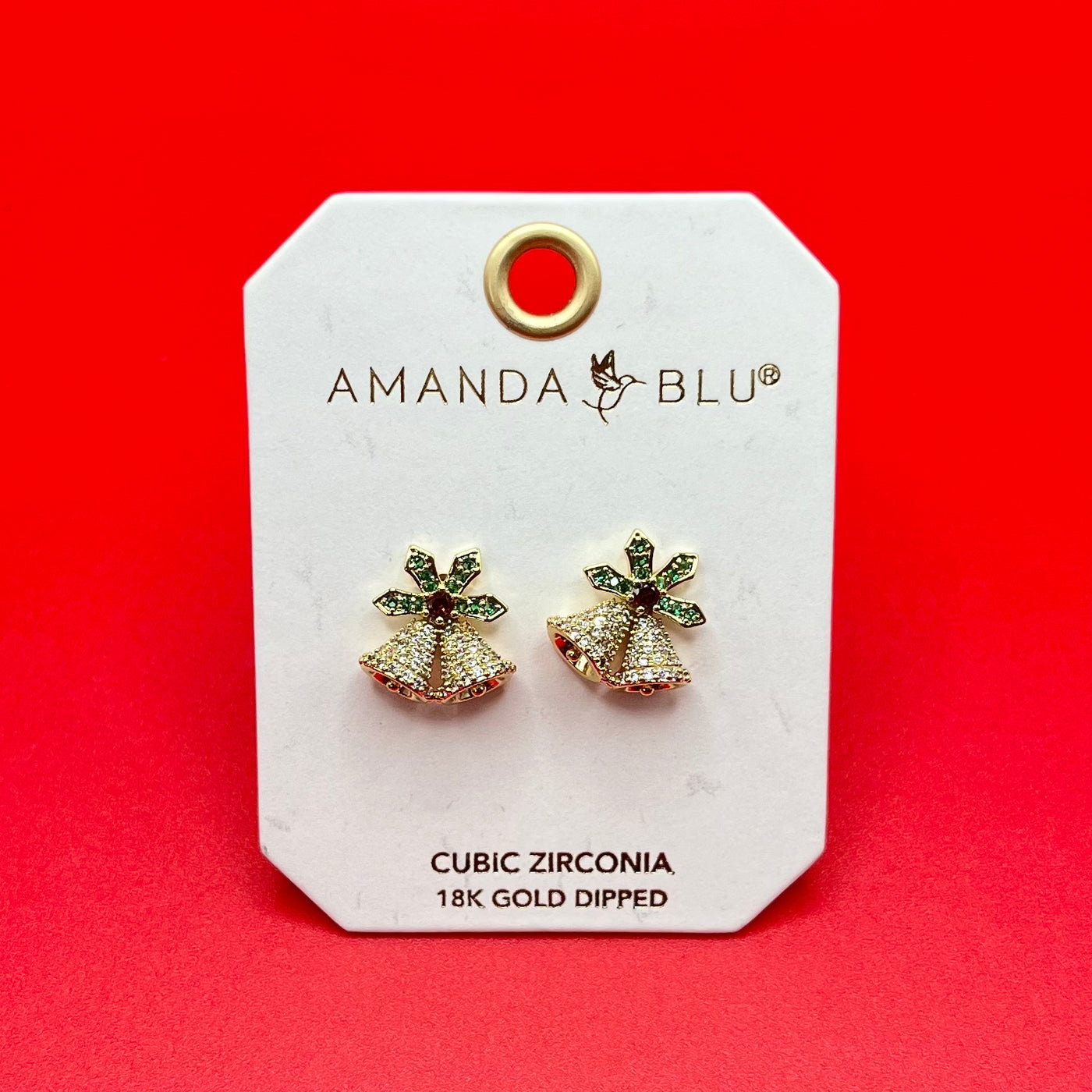 Holiday Jewelry Collection - Earrings/Clear Double Bell Studs