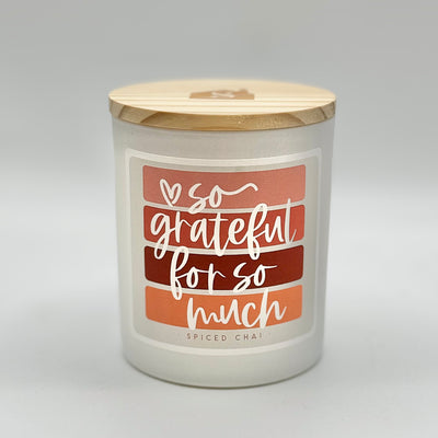 Fall Decor By Sincere Surroundings - Candle - So Grateful Stripes - Spiced Chai