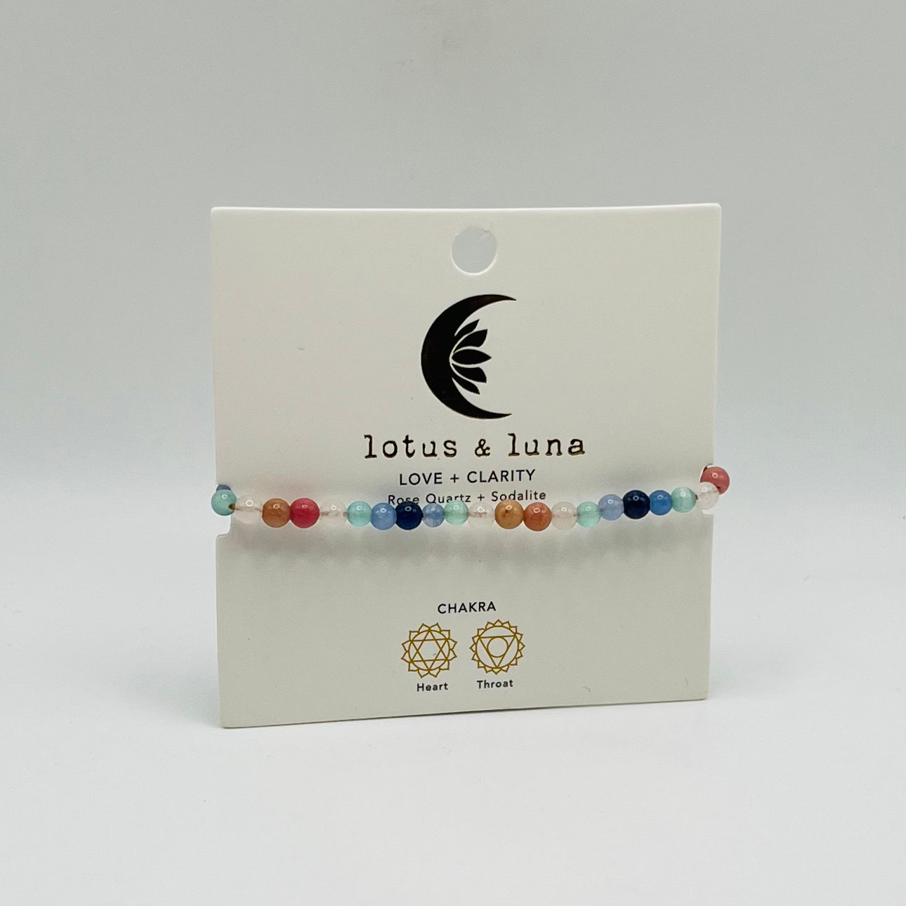 Lotus & Luna - Healing Bracelets 4mm - Love & Clarity (Rose Quartz/Sodalite)