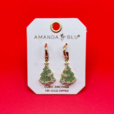 Holiday Jewelry Collection - Earrings/Christmas Tree With Snow