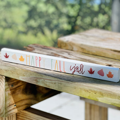 Fall Decor By Sincere Surroundings - Happy Fall Y'all 1.5" x 16"
