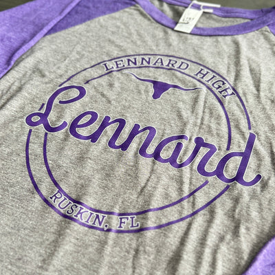 Lennard Longhorns 3/4 Sleeve Raglan Tee