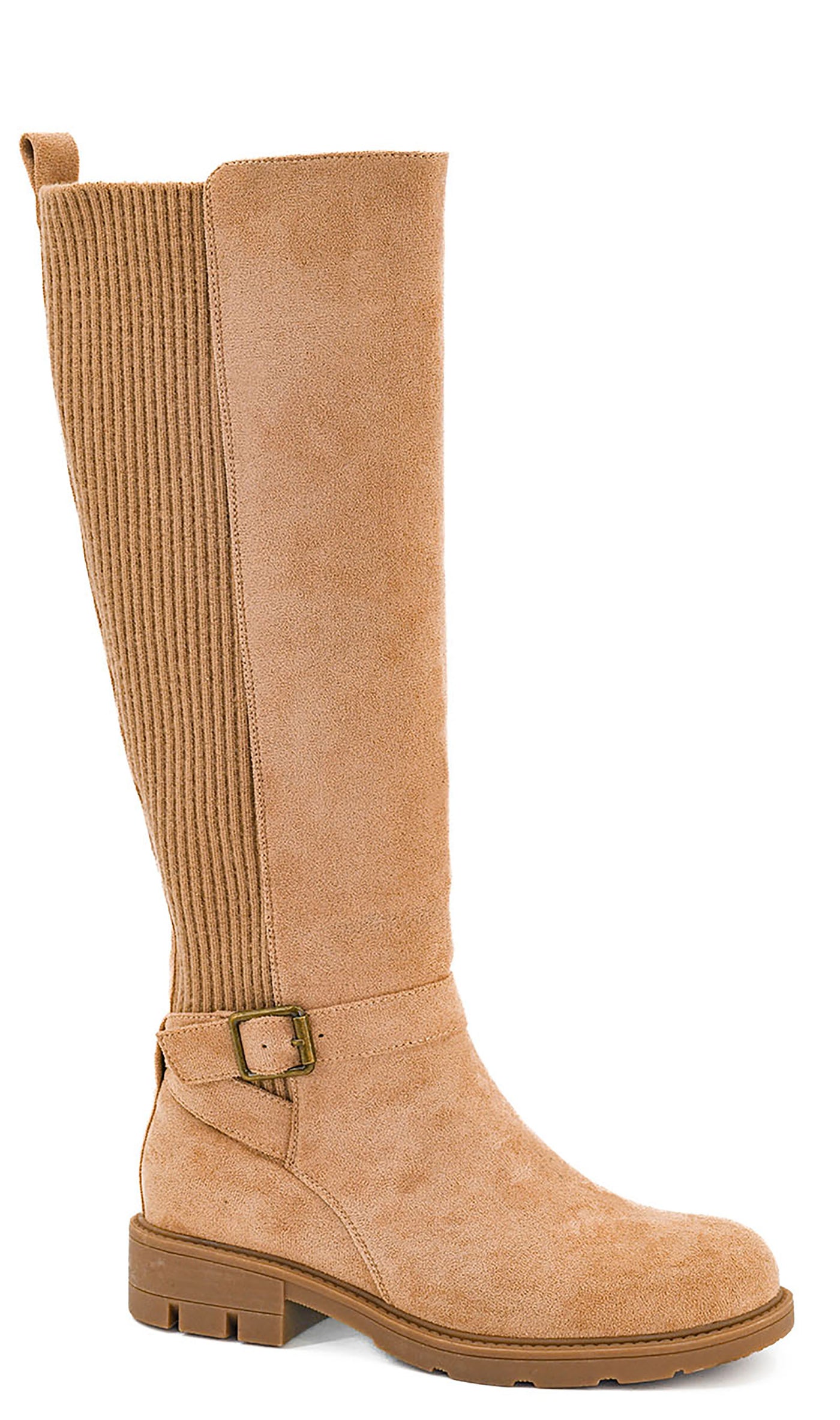 Hey There Boot By Corkys In Camel Faux Suede