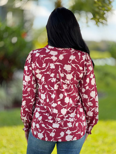 The Lizzy Smock Top In Wine By Dear Scarlett