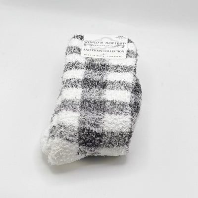 World's Softest Sock Cozy Collection - Black Check