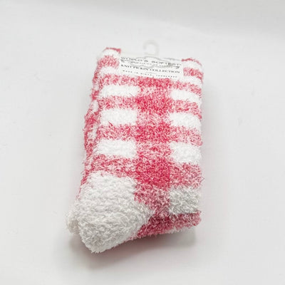World's Softest Sock Cozy Collection - Crimson Check