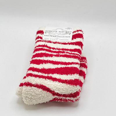 World's Softest Sock Cozy Collection - Red Zebra