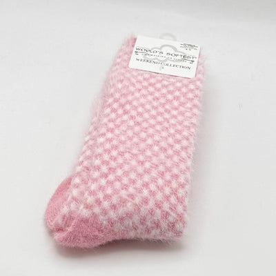 World's Softest Sock Weekend Collection - Candy Pink Check