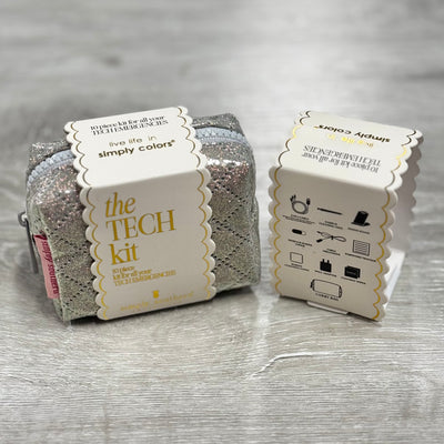 On The Go Girl Gear By Simply Southern - Tech Kit / Silver Quilted Sparkle