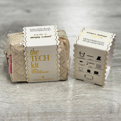 On The Go Girl Gear By Simply Southern - Tech Kit / Champagne Quilted Sparkle