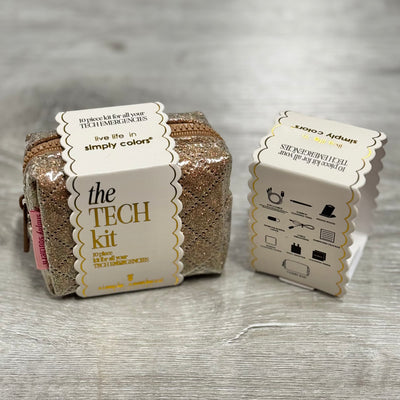 On The Go Girl Gear By Simply Southern - Tech Kit / Rose Gold Quilted Sparkle