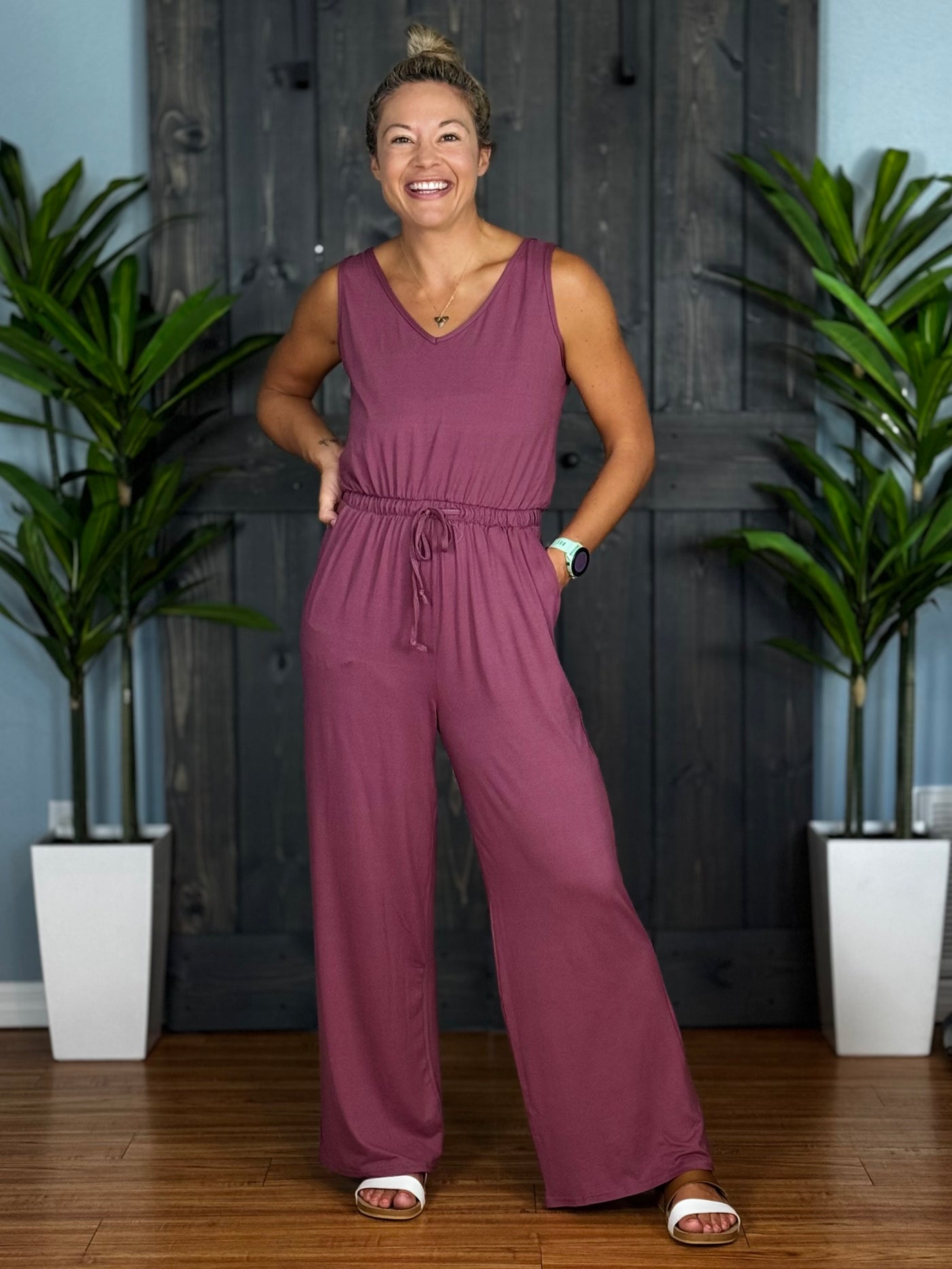 Vineyard Jumpsuit - Sangria