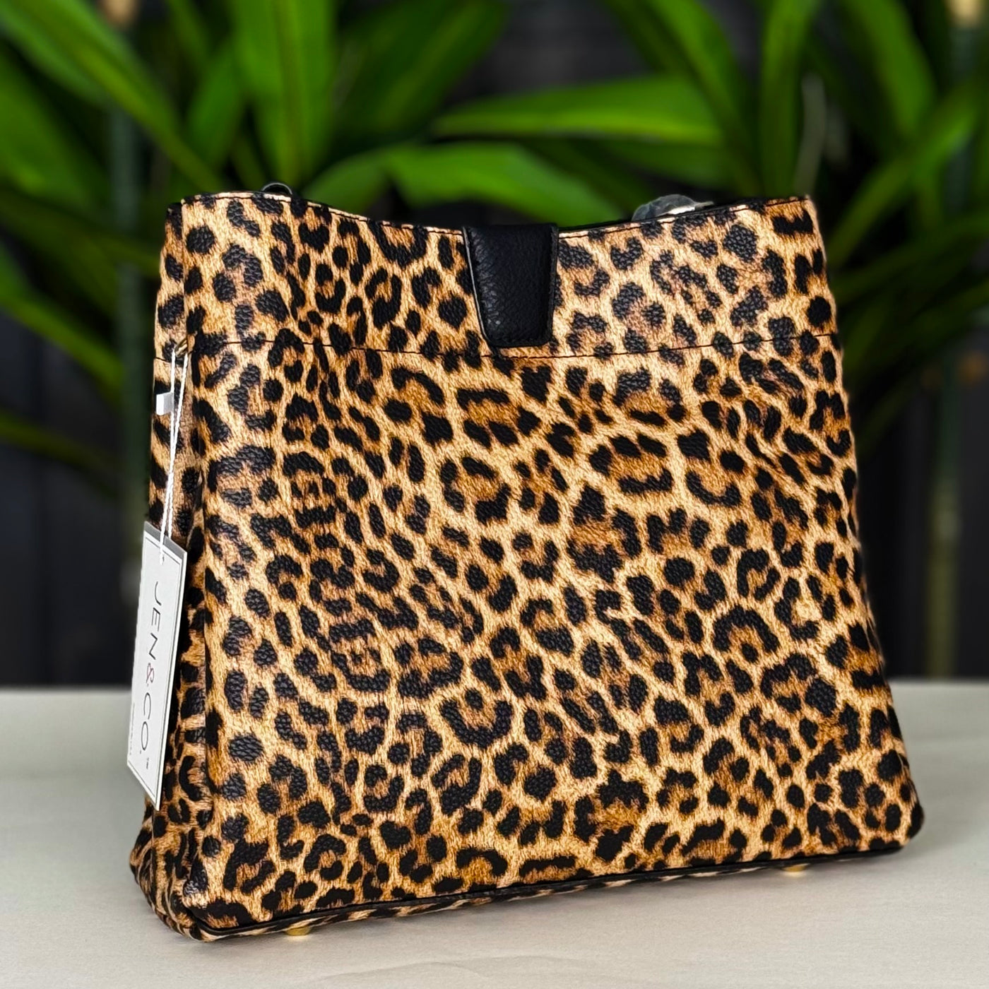The Tati Bag - Black/Mustard Leopard