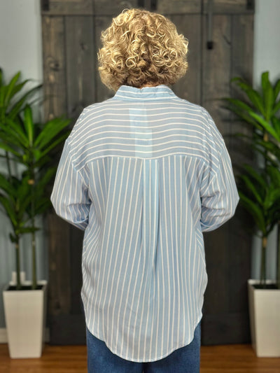 The Kathryn Top - Light Blue Stripe