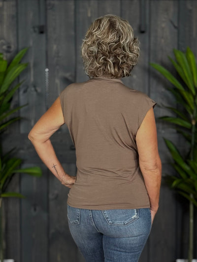 The Surplice Top By Dear Scarlett - Mocha