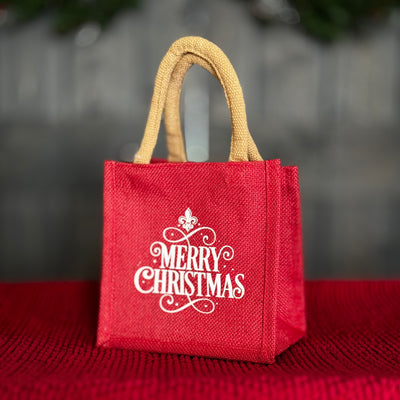 Holiday Gifts From The Royal Standard - Petite Gift Tote / Merry Christmas Fleur (7"x7"x5")