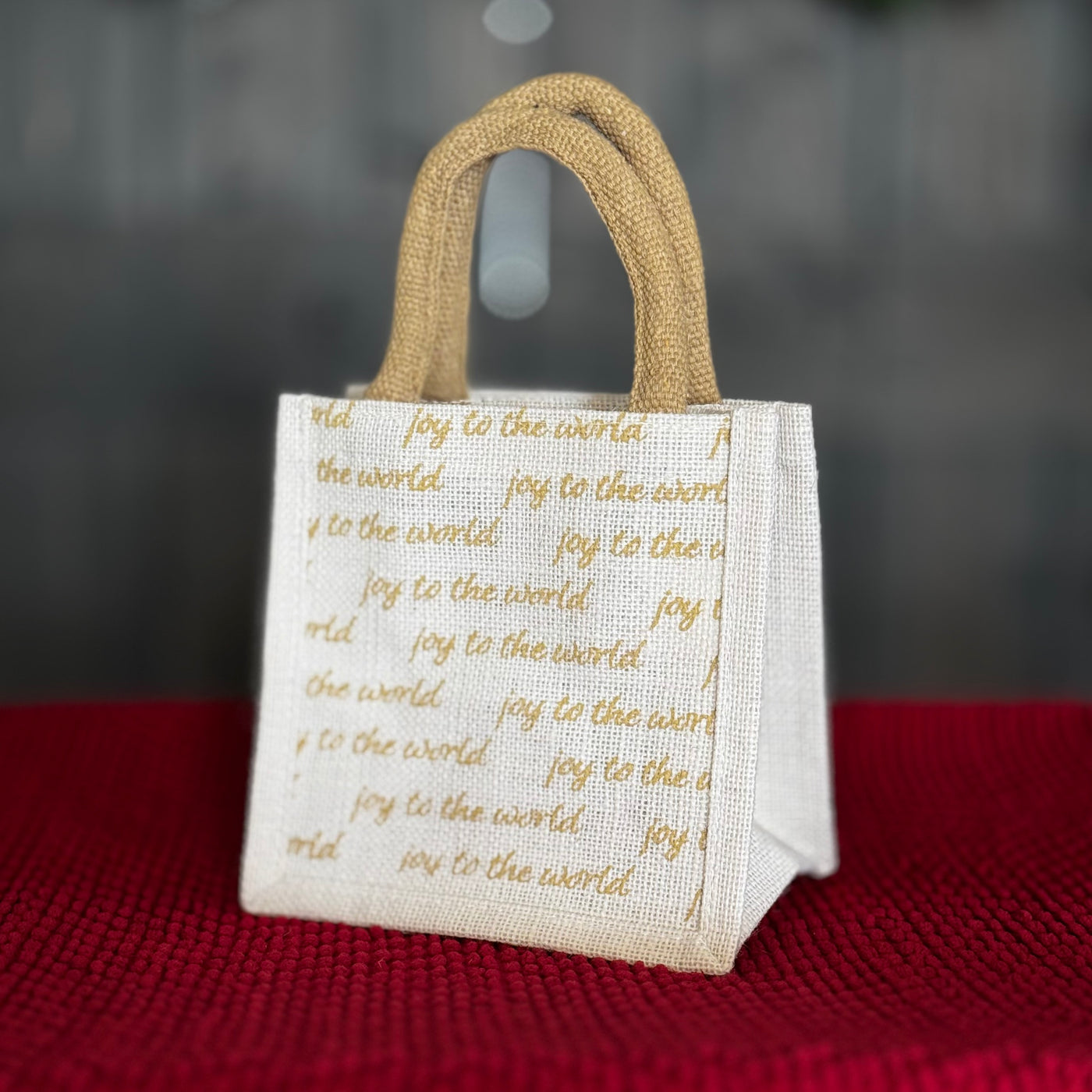 Holiday Gifts From The Royal Standard - Petite Gift Tote / Joy To The World (7"x7"x5")