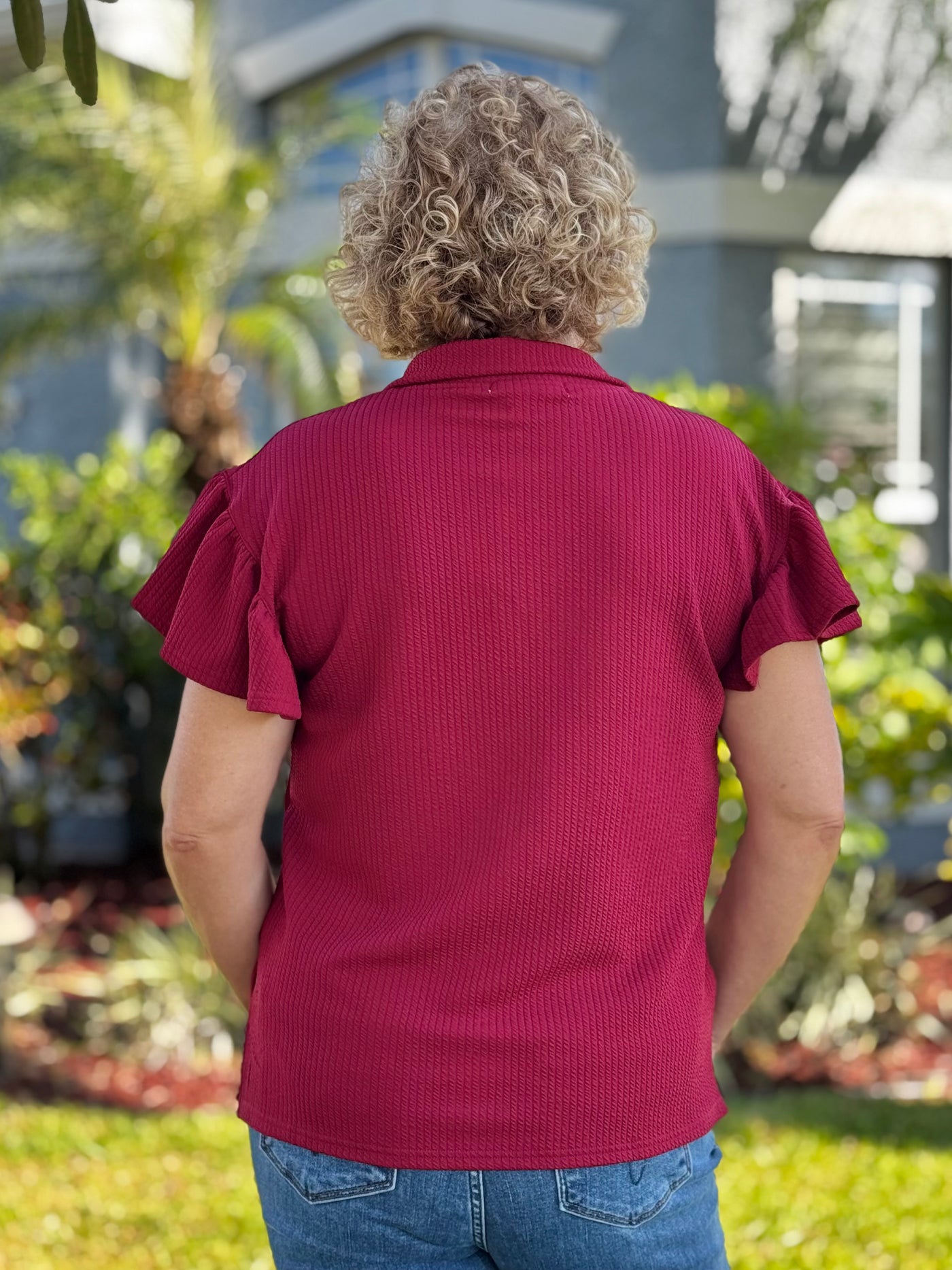 The Sydney Jewel Tone Top - Maroon