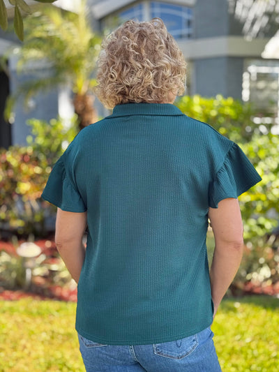 The Sydney Jewel Tone Top - Forest Green