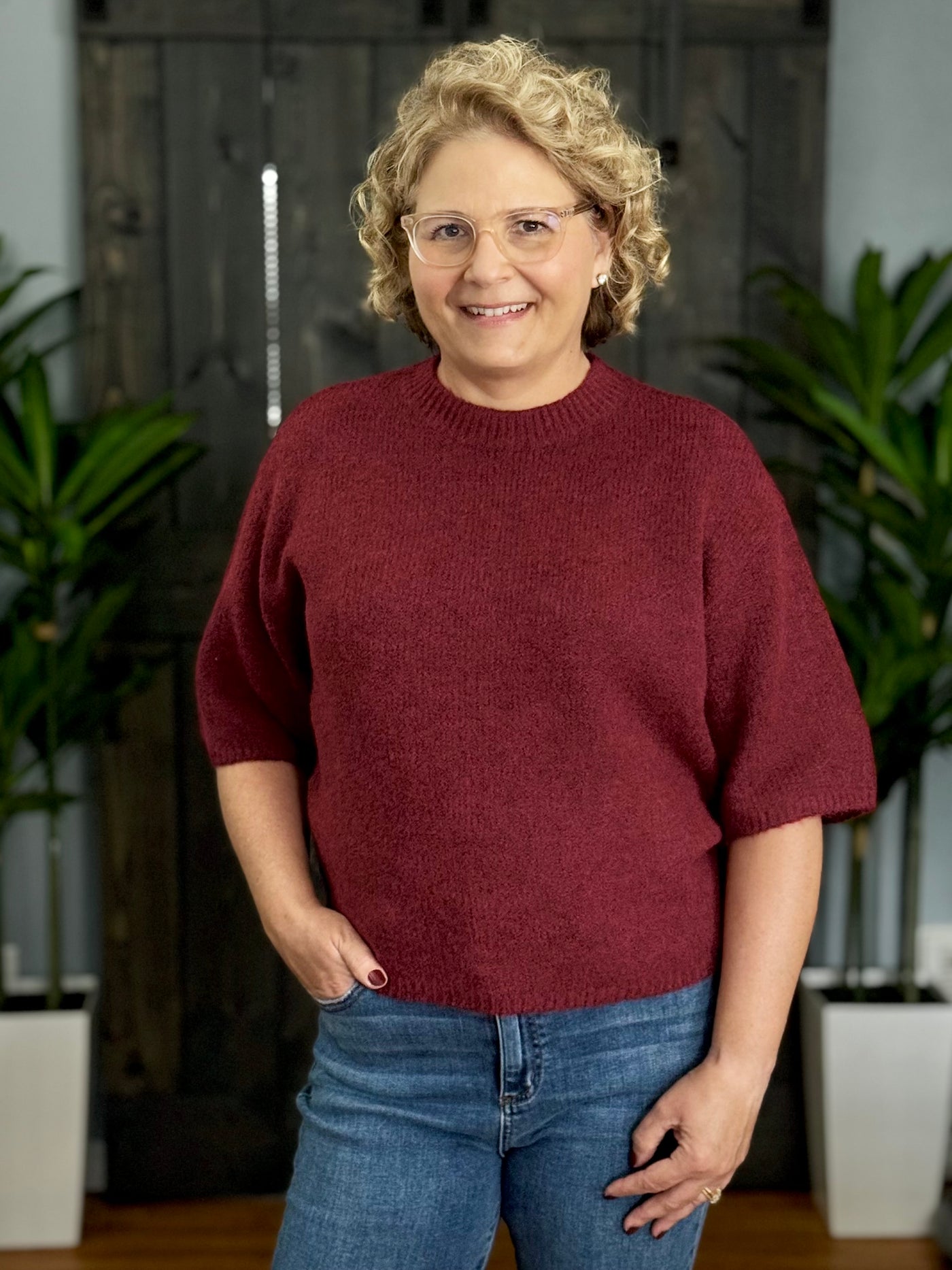 Lookout Mountain Sweater By Charlie B - Cabernet