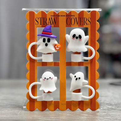 Quenchin' Your Thirst Tumblers and Accessories - Holiday Straw Cover - Ghost