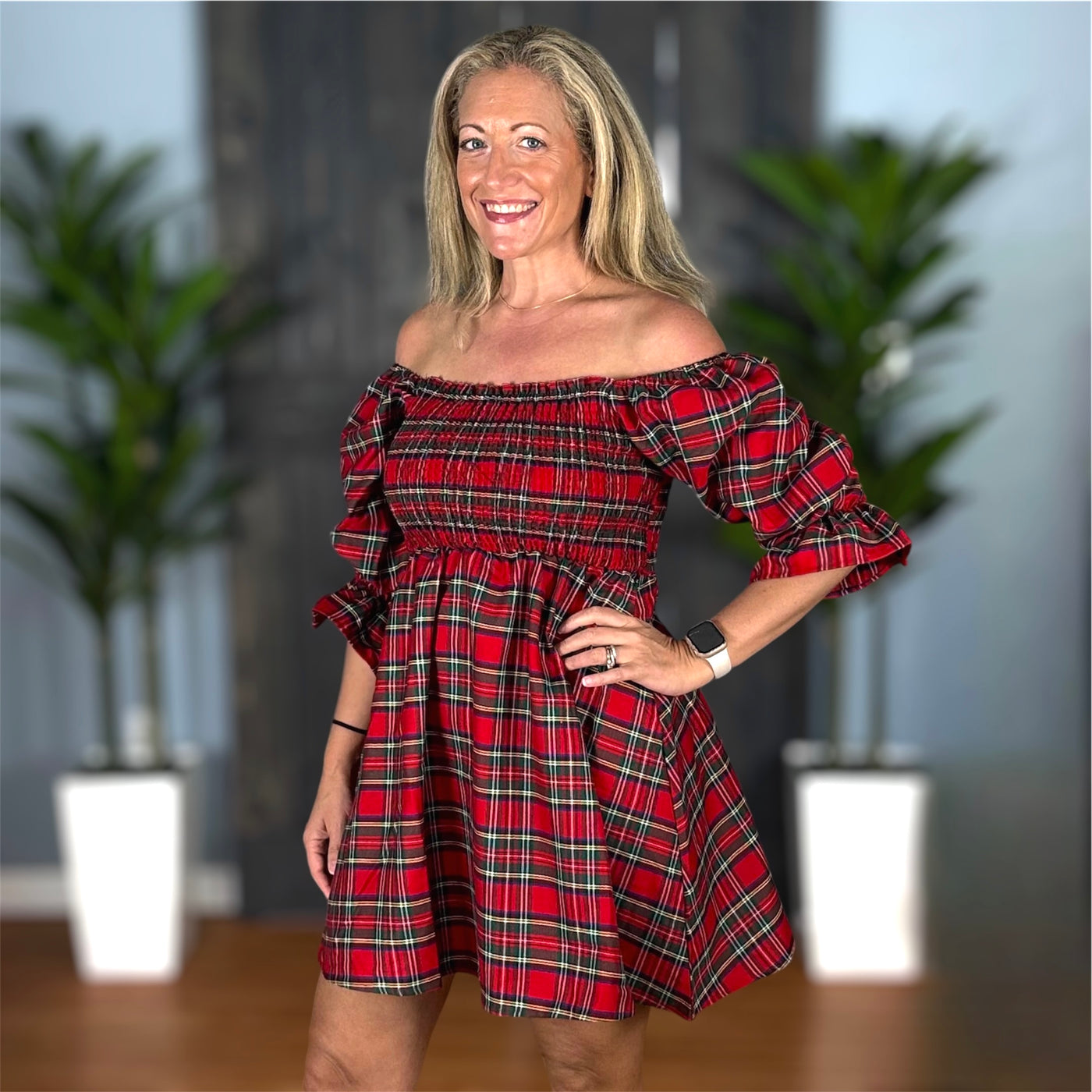 Plaid For The Holidays Dress By Simply Southern