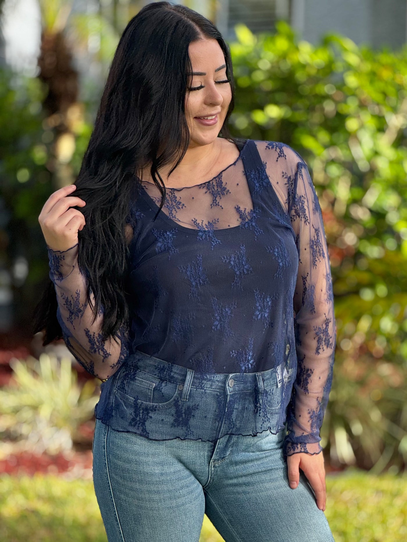 The Lacey Top - Navy