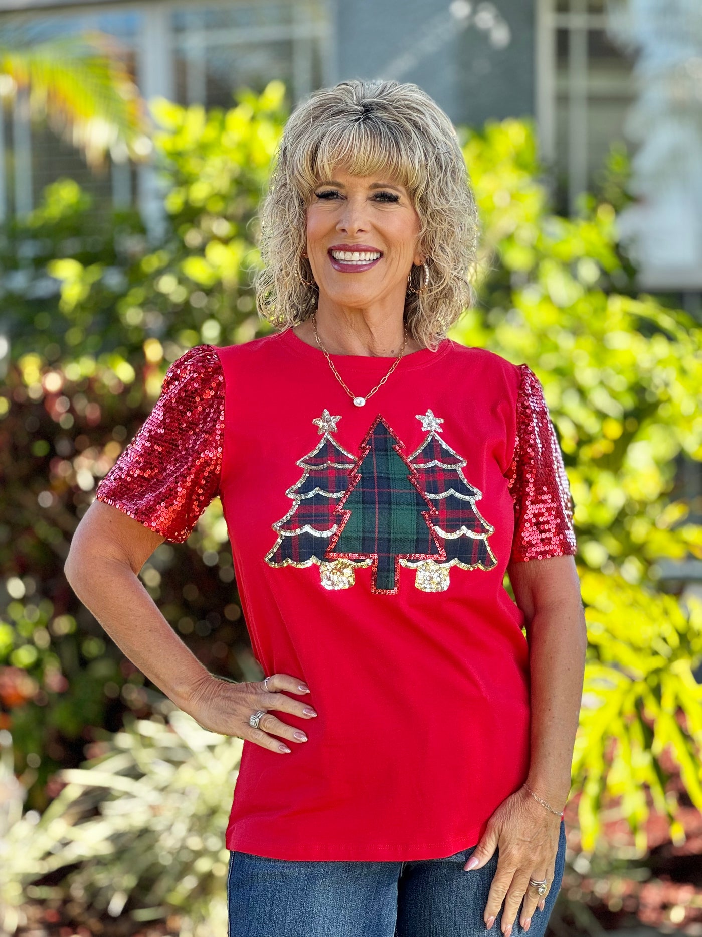 Festive Forest Top - Red