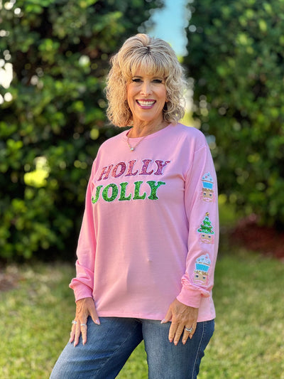 Holiday Sweatshirts By Grace + Emma - Holly Jolly Sequin