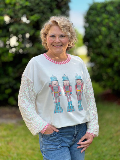 Holiday Sweatshirts By Grace + Emma - Glitter Nutcrackers