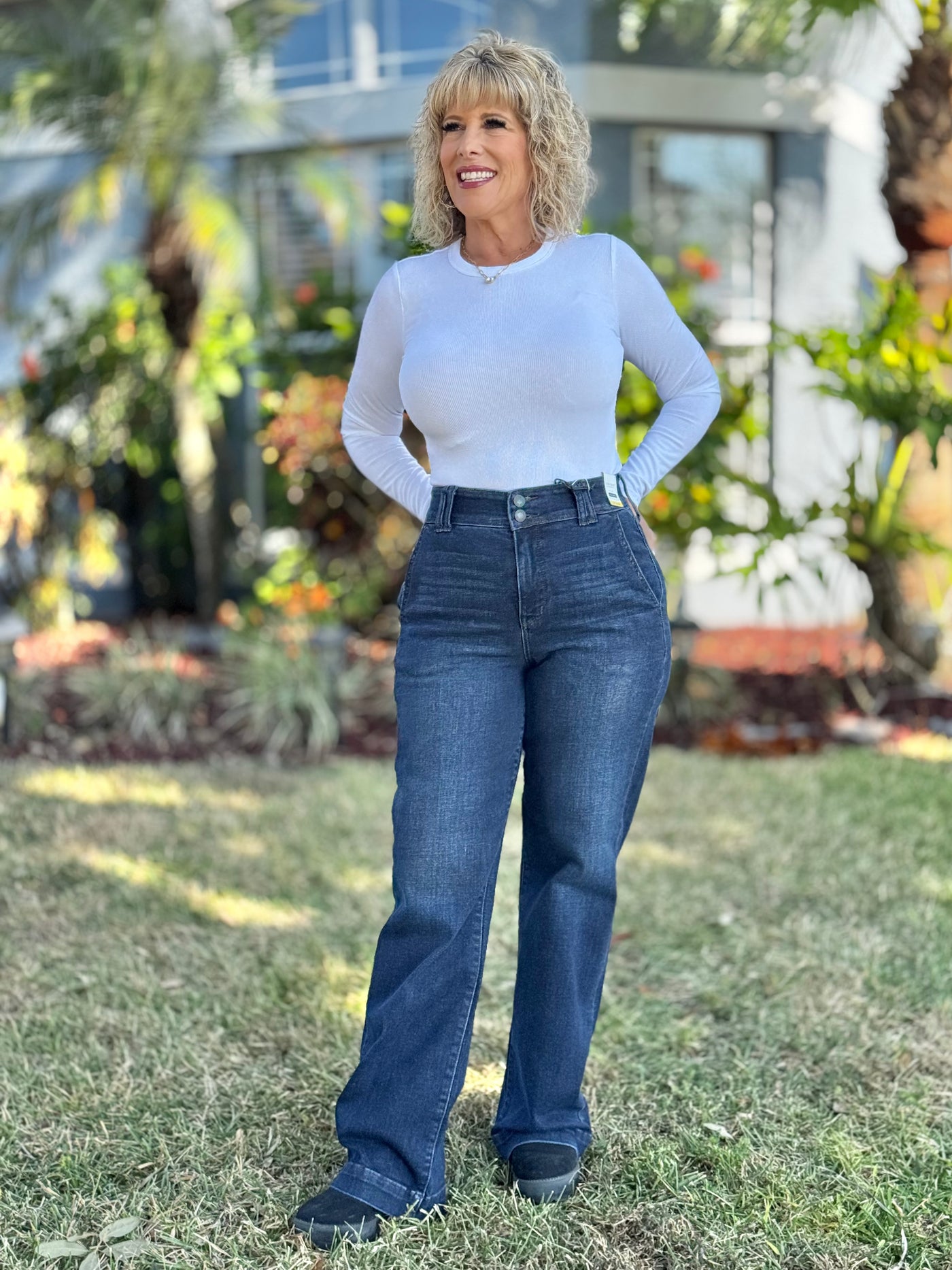 The Fancy Nancy Trouser Wide Leg Jean By Judy Blue
