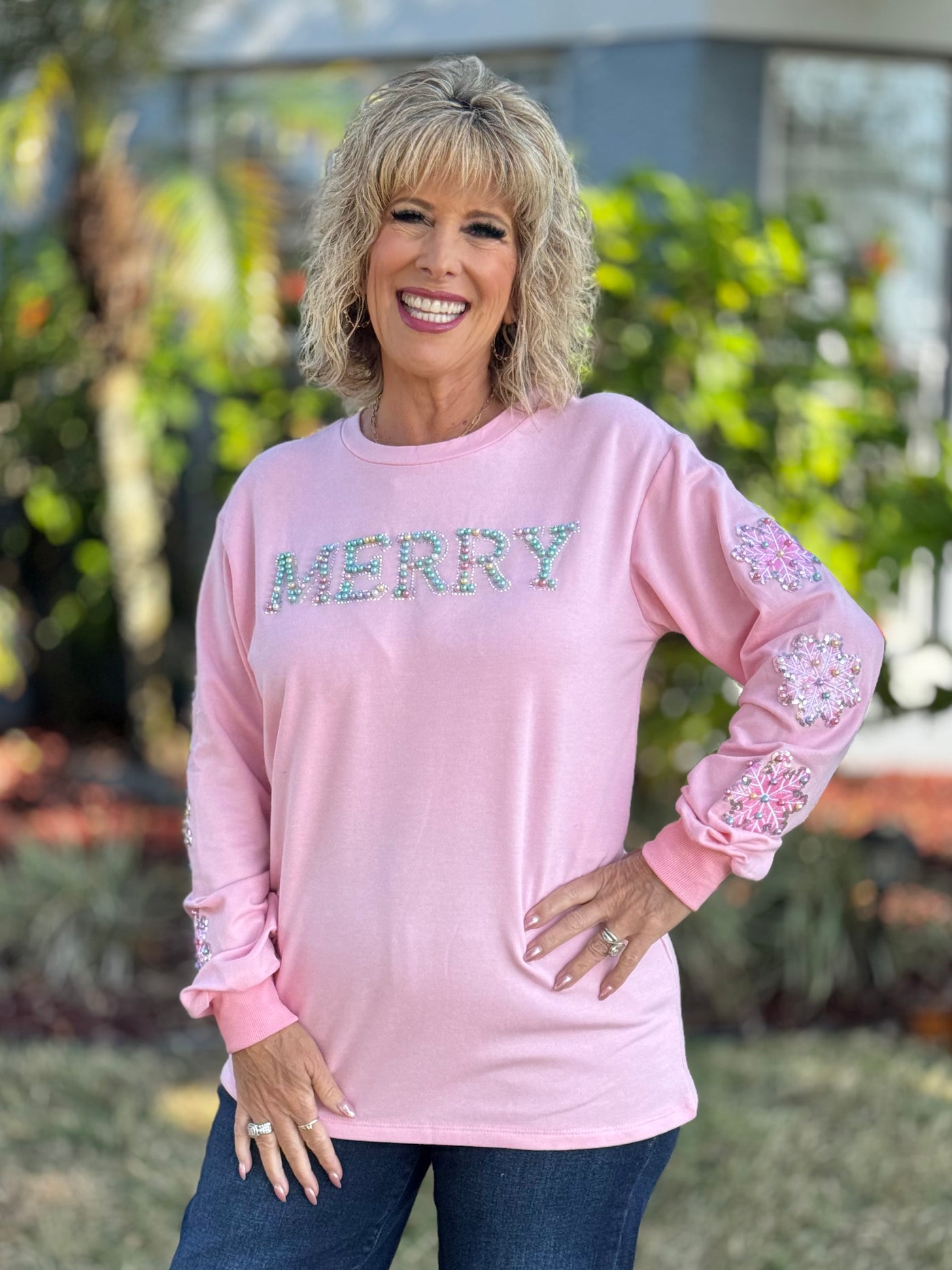 Holiday Sweatshirts By Grace + Emma - Merry Pearl