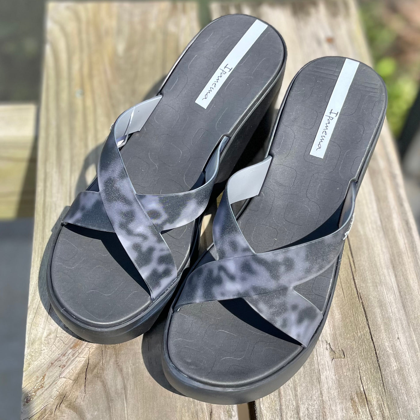 Lofty Leopard Wedge in Black/Grey