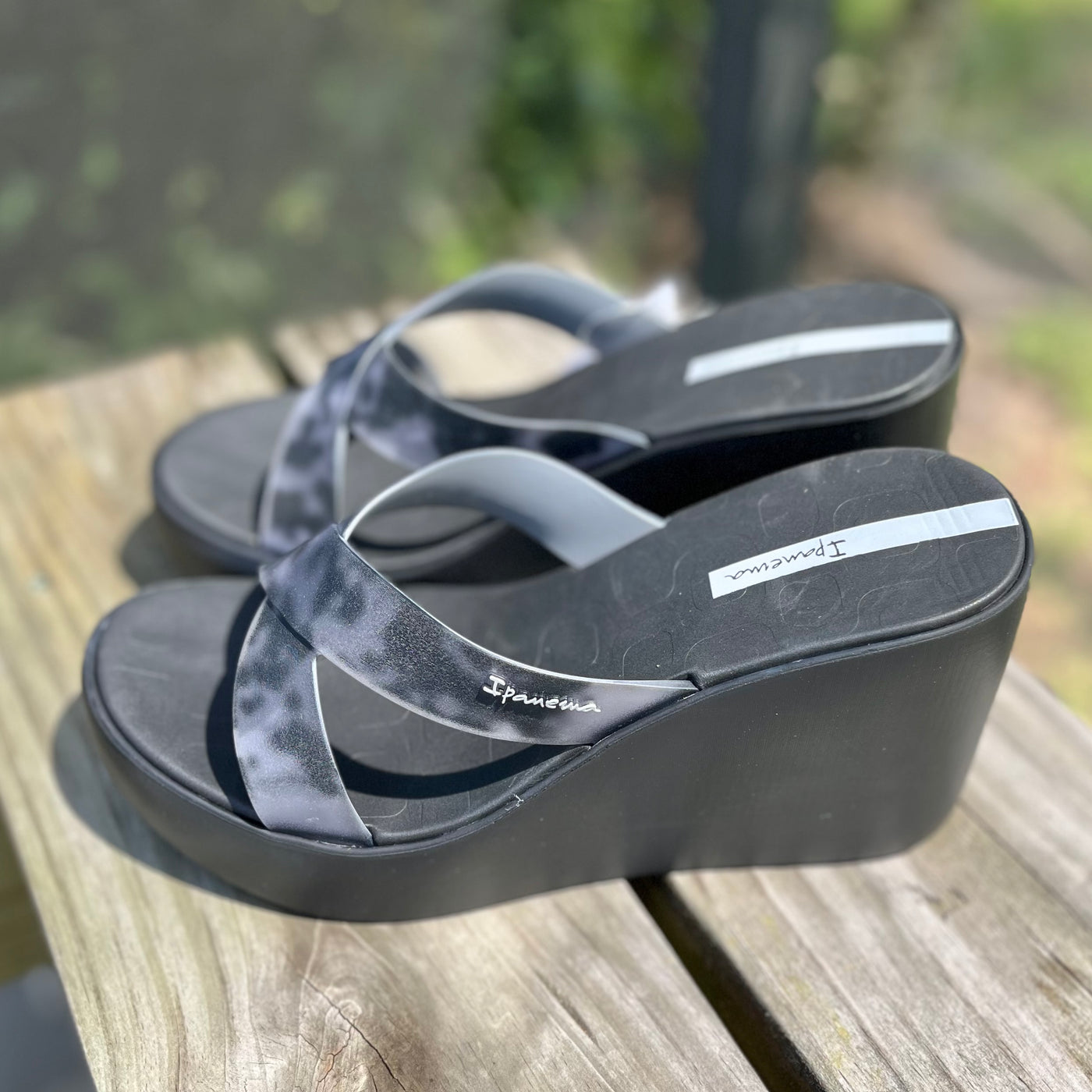 Lofty Leopard Wedge in Black/Grey